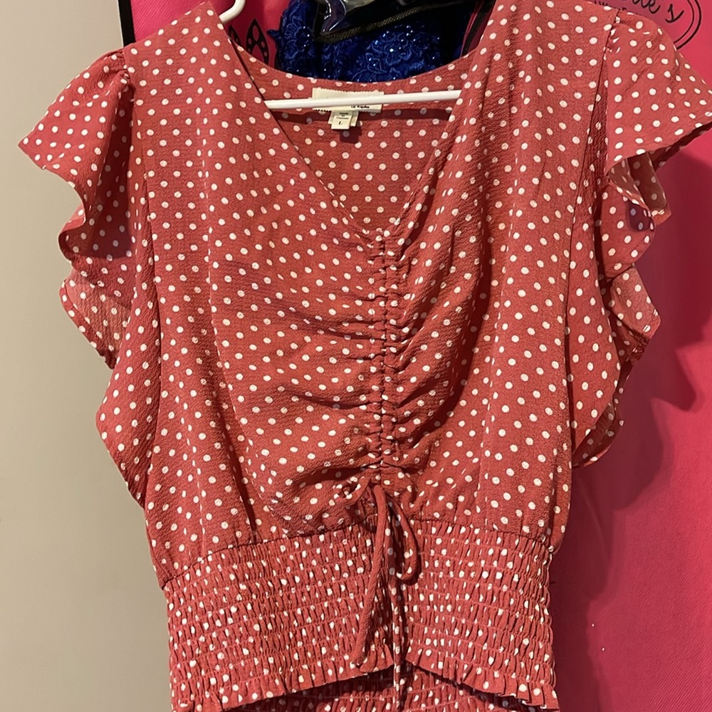 Pink w/ white dots